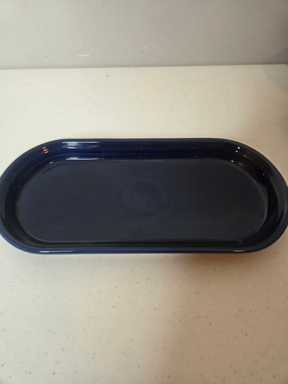 Fiestaware Retired Bread Relish Tray Cobalt Homer Laughlin 12" Serving Dish